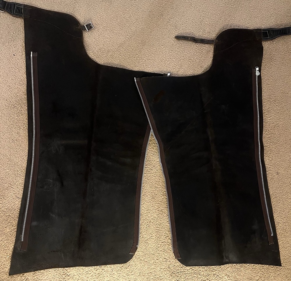Black Leather Chaps unmarked See Description For Size