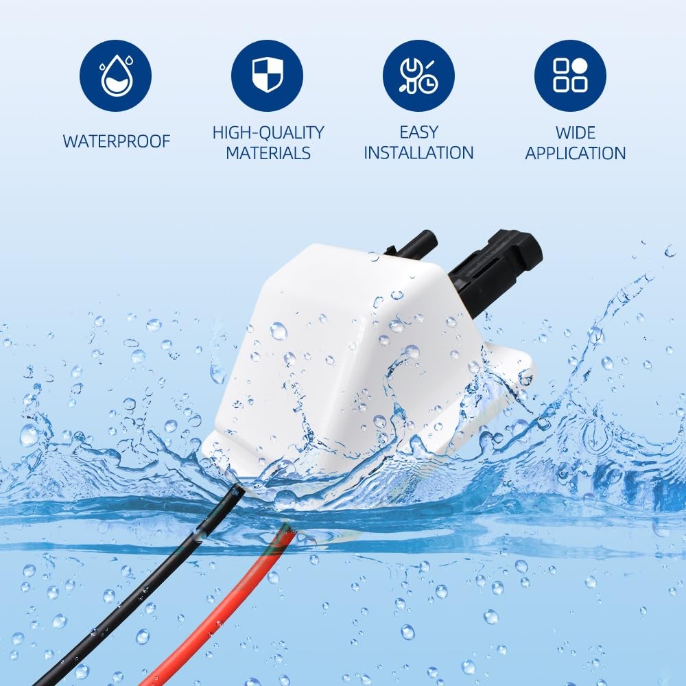 Slocable Solar Cable Entry Gland with 10Ft 10AWG Soft Copper Cable,UV white