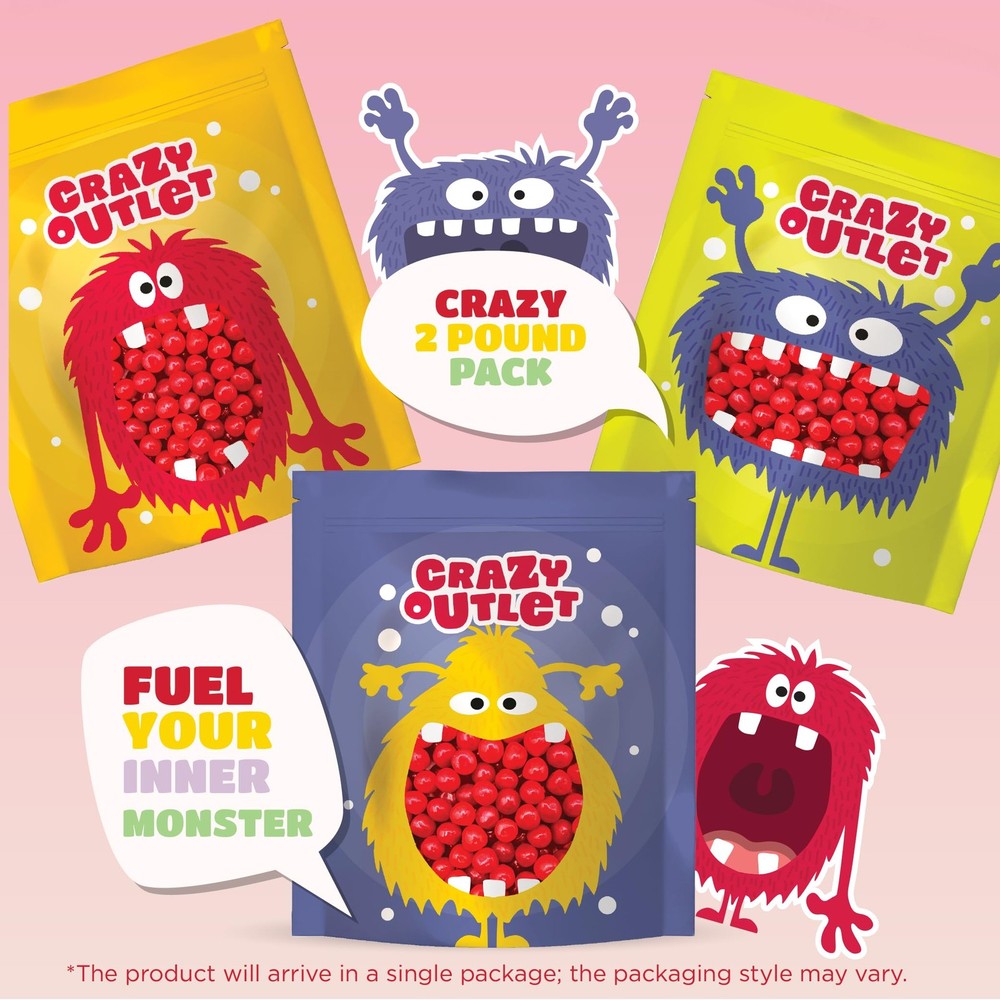 Cherry Sours Chewy Candy Balls, Bulk Pack 2 Pounds