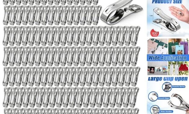200Pcs Stainless Steel Garden Clips Large Open Greenhouse