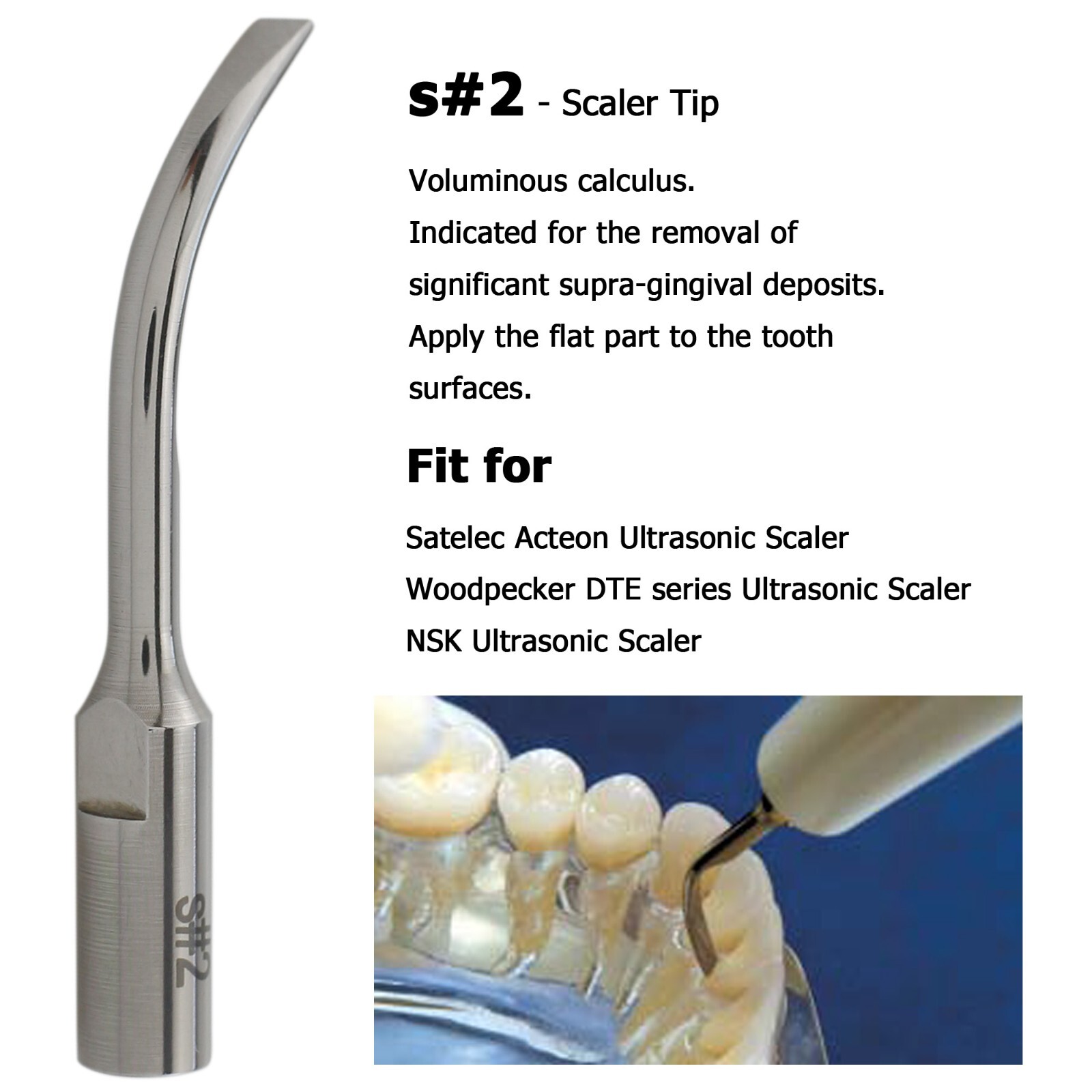Fits Satelec Acteon Piezo Tips H3 10Z 1S Scaling Perio Dental Ultrasonic Scaler