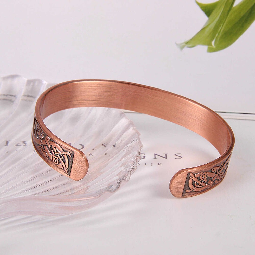 Viking Magnetic Therapy Pure Solid Copper Adjustable Bracelet