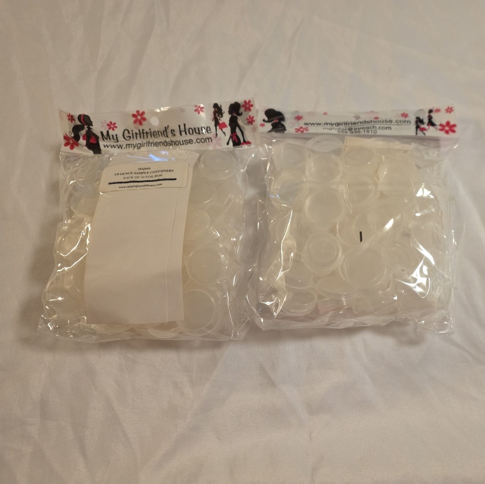 100 Pieces 3 Gram/3ml Plastic Round Clear Sample containers