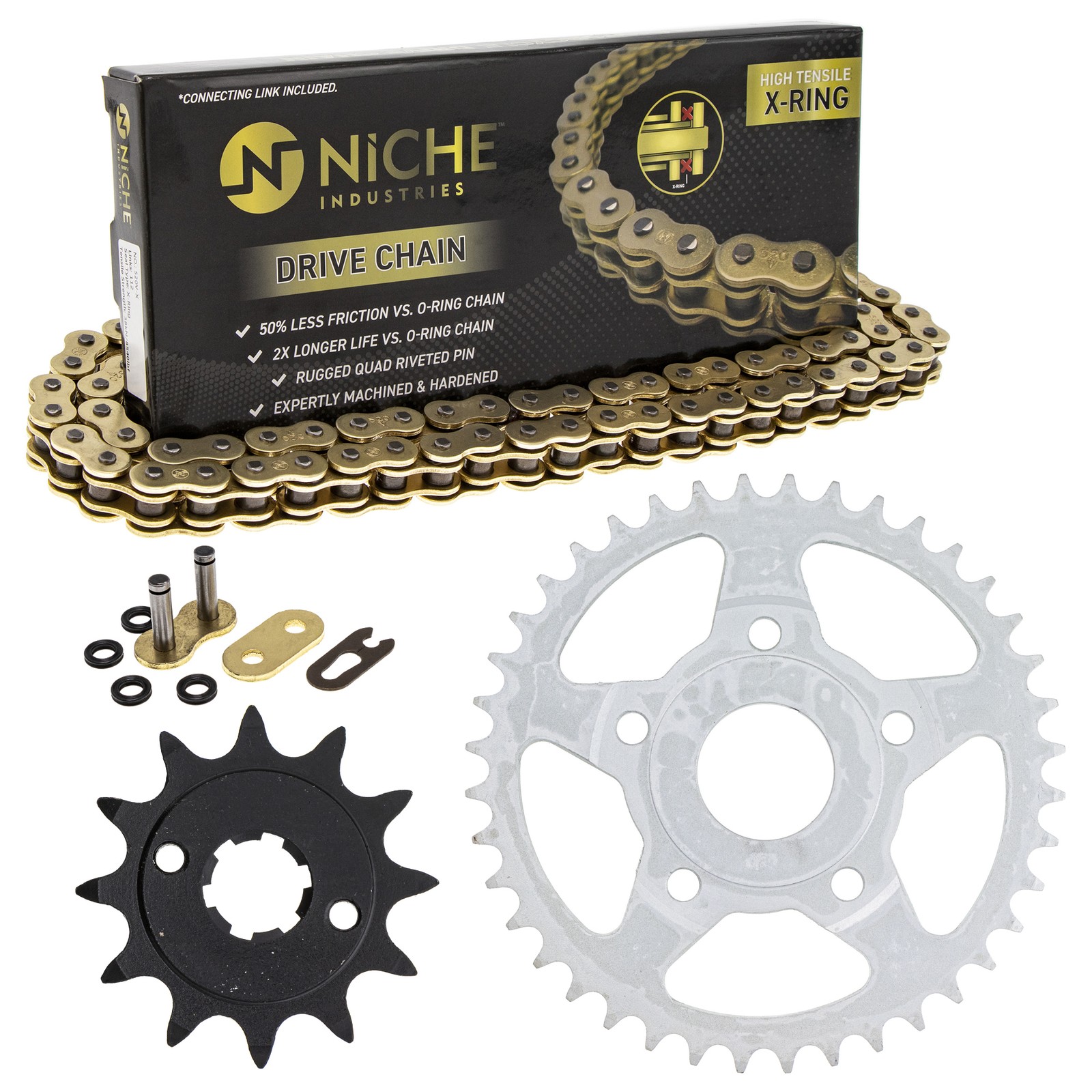 Sprocket Chain Set for Honda ATC200X 12/40 Tooth 520 X-Ring Front Rear Combo Kit