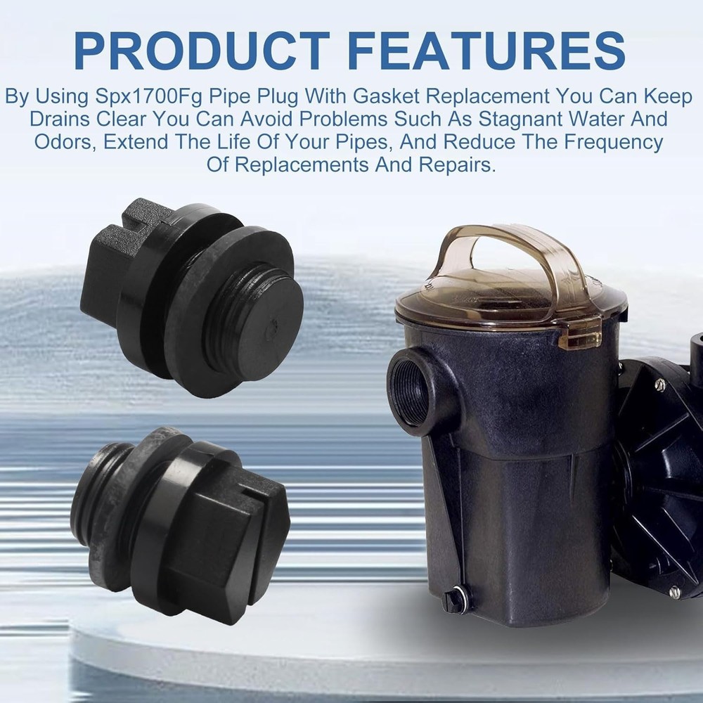 4-Pack Pipe Plug with Gasket Replacement for Hayward Pool Pumps - Durable & Easy