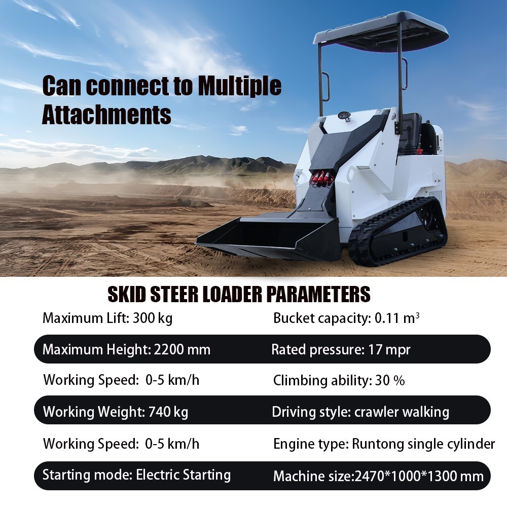 Mini Skid Steer Loader Riding Tracked Loader for Landscaping