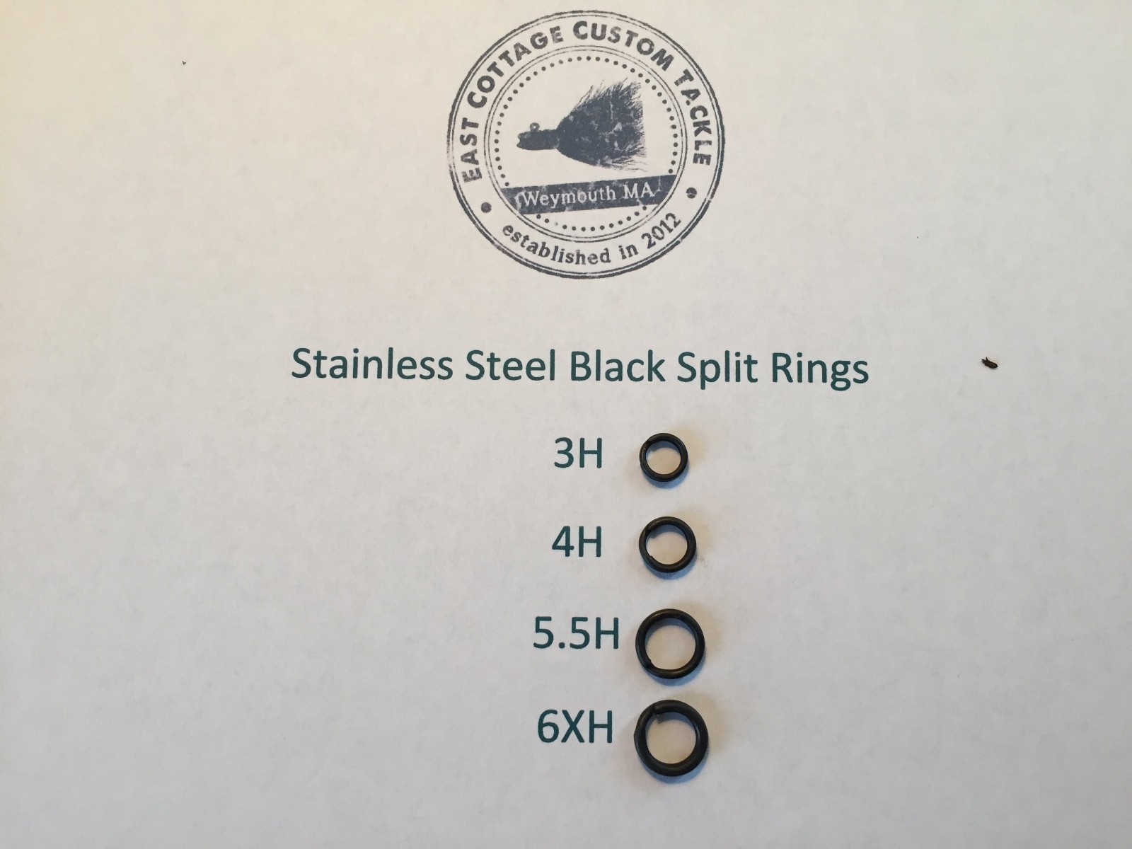 Black Stainless Steel Split Rings ROSCO Terminal Tackle 6XH, 5.5H, 4H, 3H