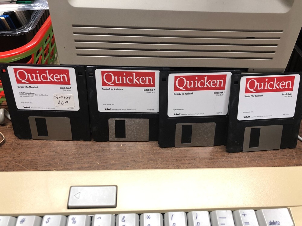Quicken Version 7 Software 3-1/2" disks - vintage Mac software