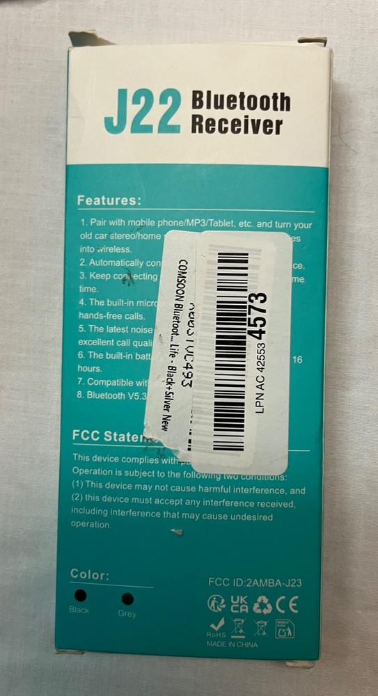 Bluetooth Receiver for Car, Noise Cancelling 3.5mm AUX Bluetooth Car Adapter