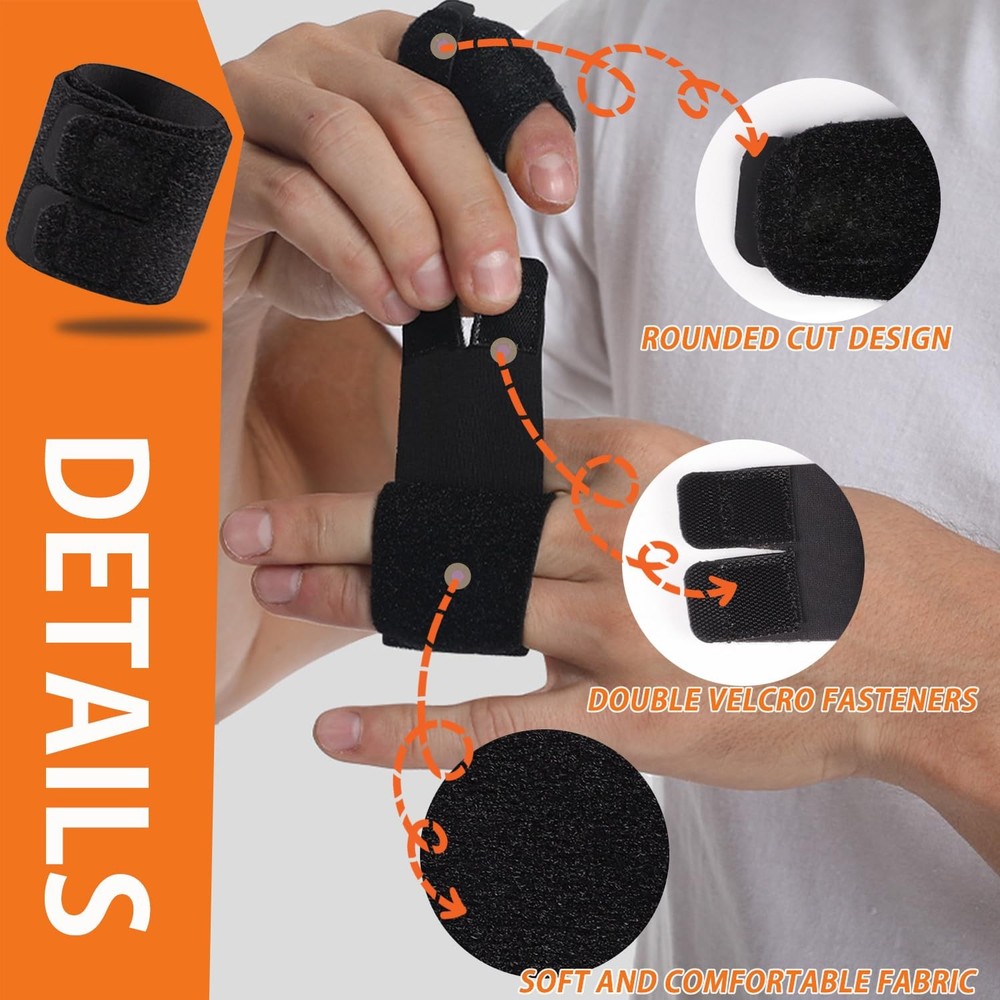 Finger Splints, 2PCS Splint, Compression Support Medium, Double