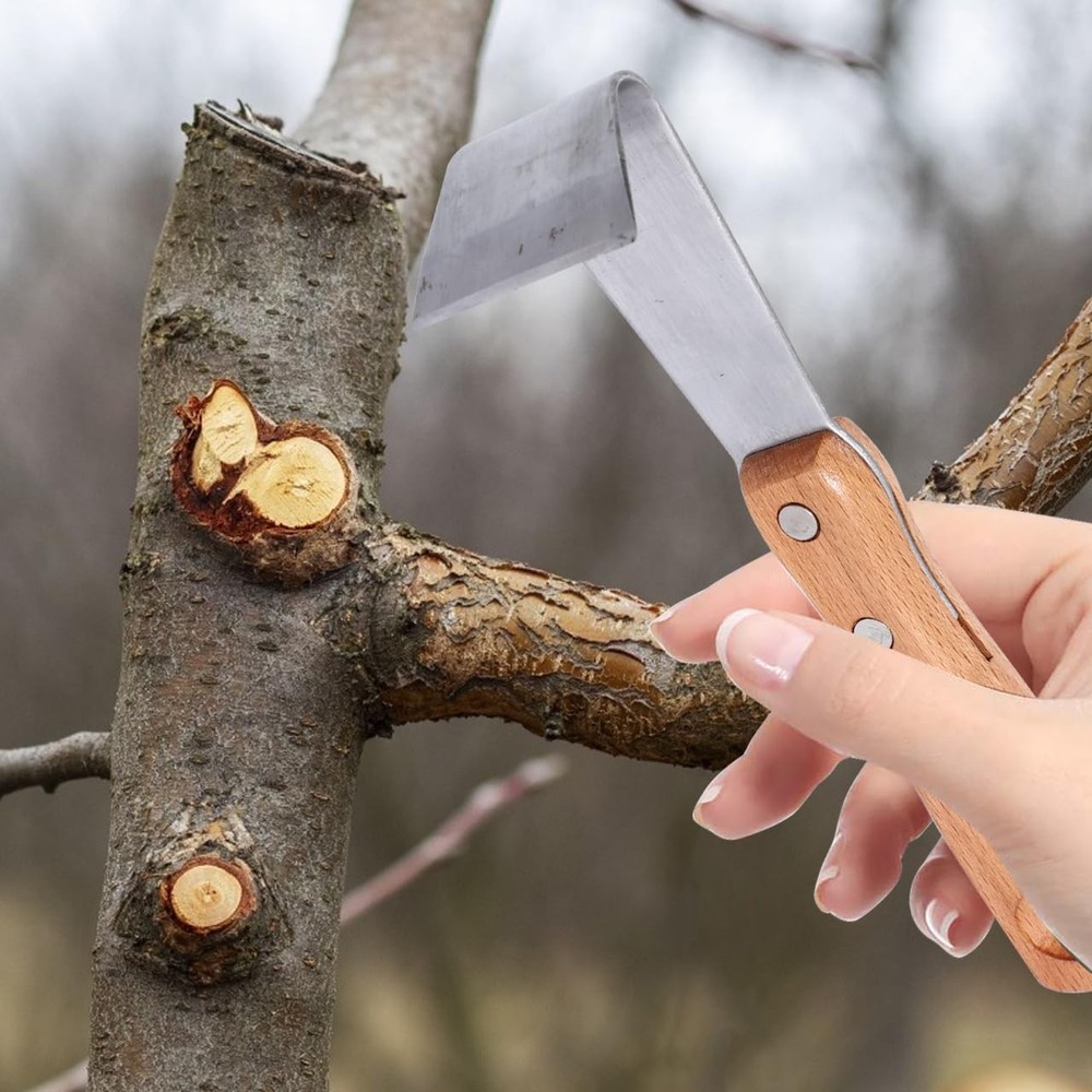 Tree Bark Removal Tool, 2PCS Log Debarking Spud with Wooden Handle, Sharp Bar...
