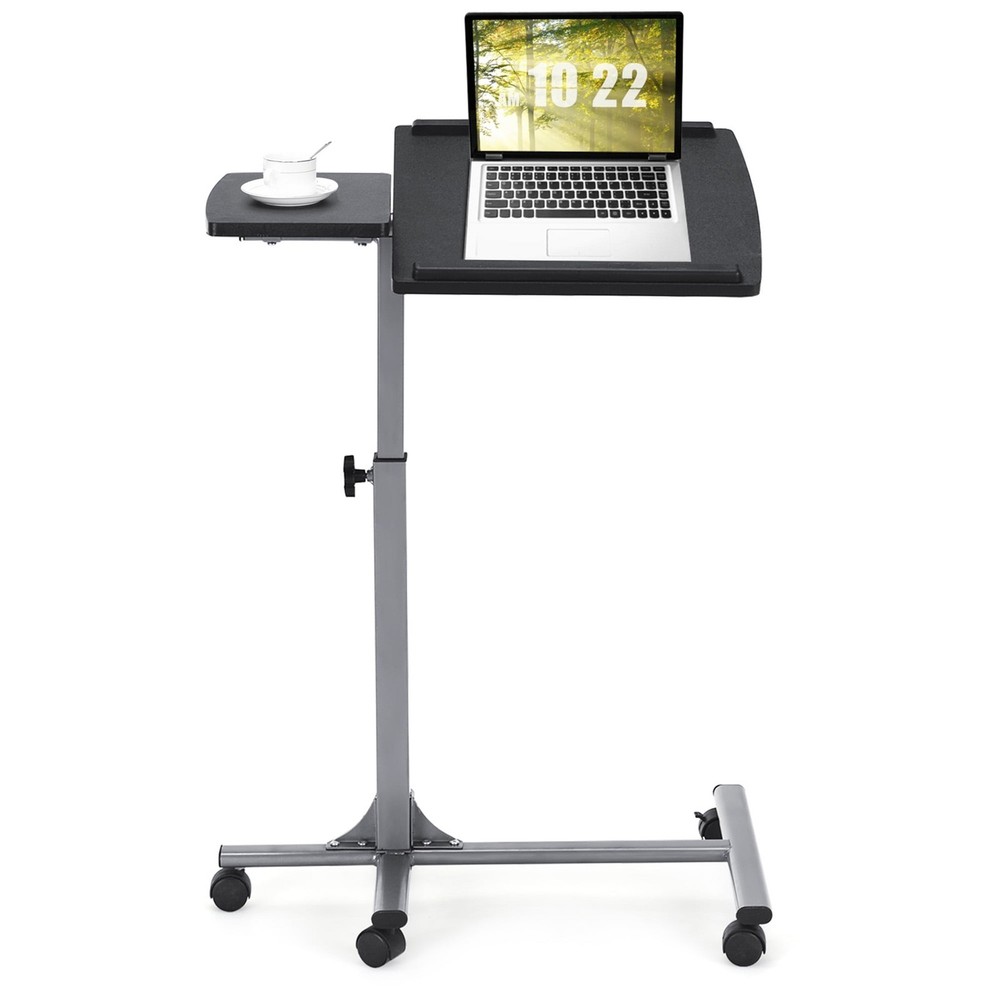 Mobile Laptop Stand on Wheels Height Adjustable Overbed Sofa Side Table