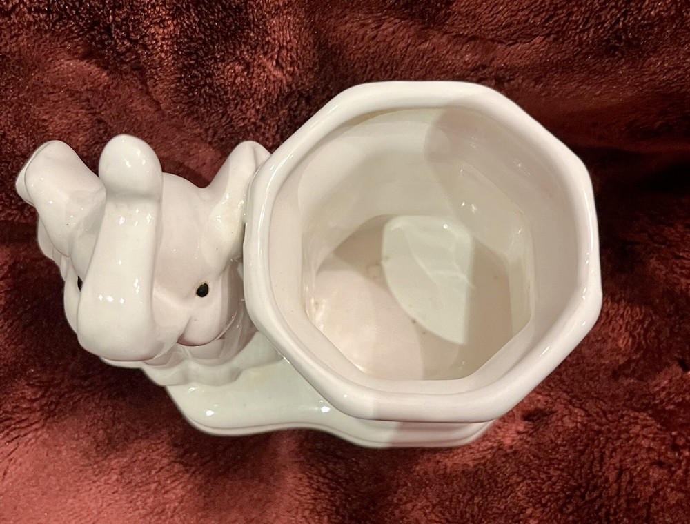 Glazed ceramic elephant planter
