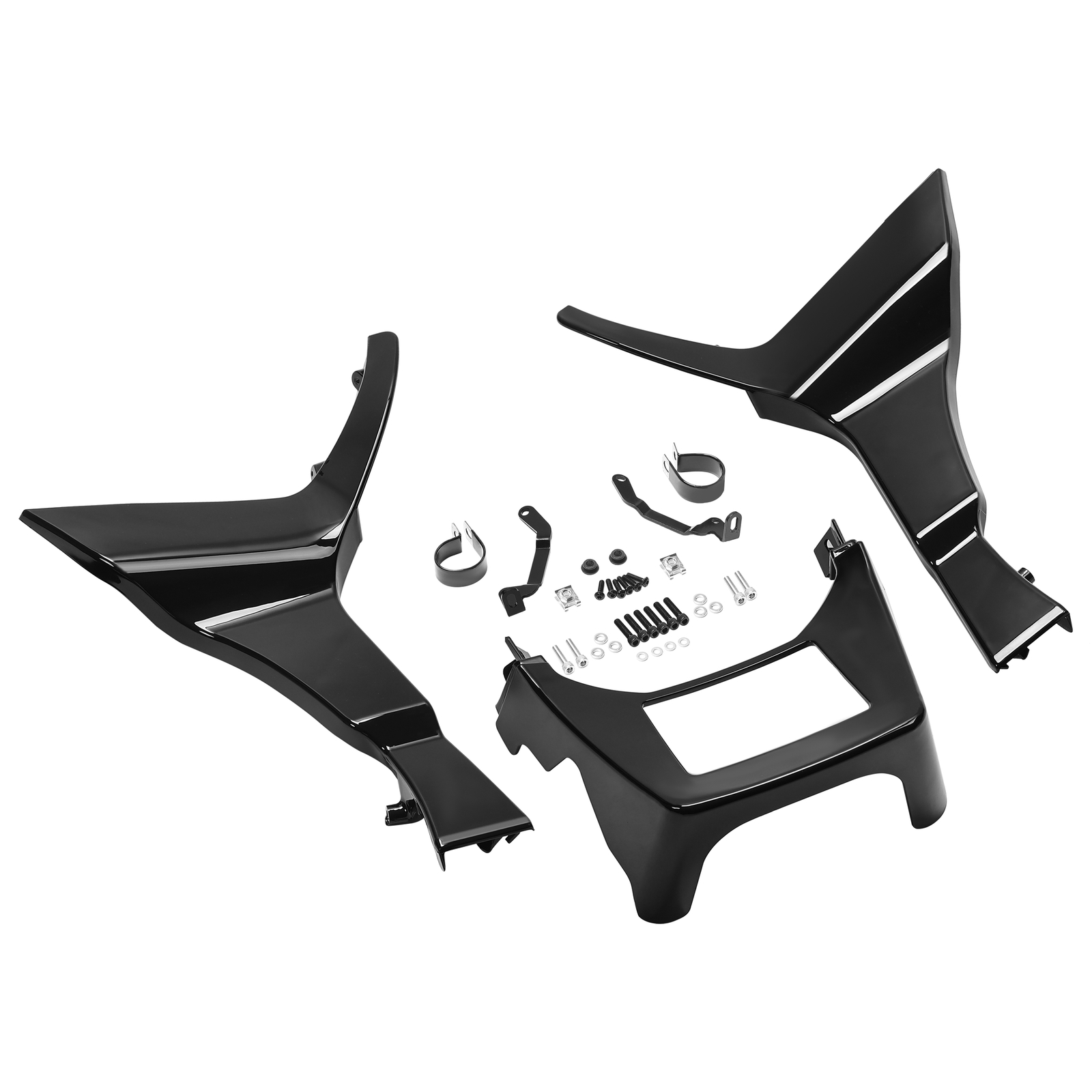 Vivid Black Fairing Chin Spoilers Cover For Harley Road Glide FLTRX FLTRXS 17-23