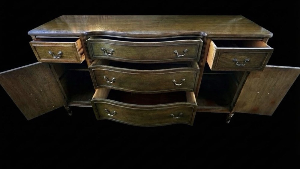 Serpentine Buffet – Excellent Storage – Vintage Quality - Solid Wood