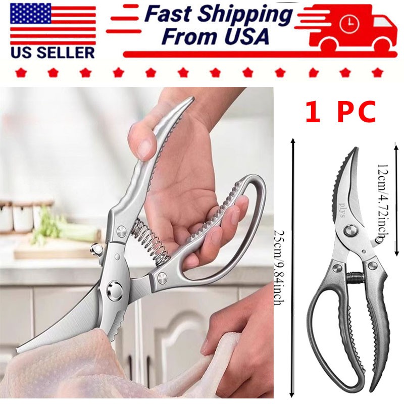 1Piece strong kitchen scissors black titanium steel multi for goose bones