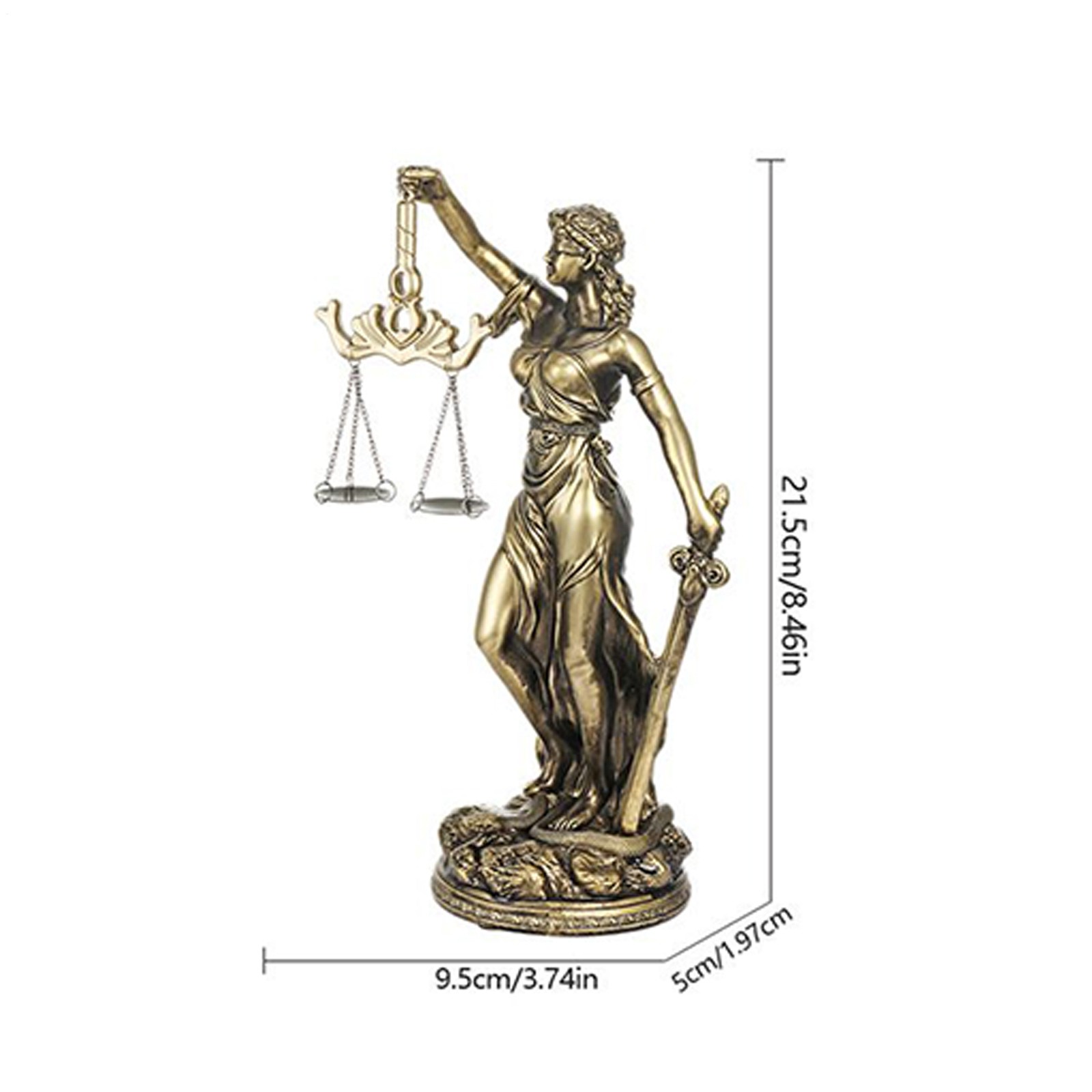 10.43" Lady of Justice Statue Lady Justice Law Statue Blind Goddess of Justice