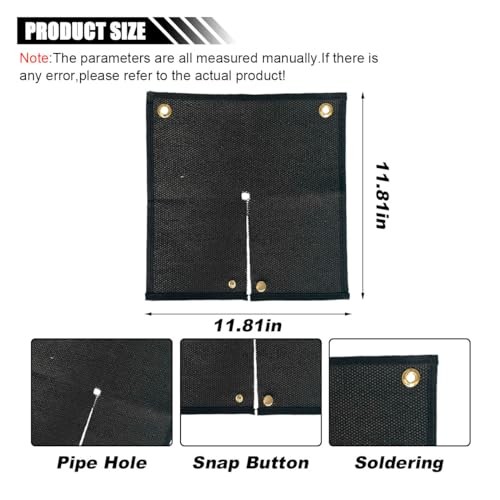 Fireproof Welding Blanket, 12'' x 12'' High Temp Protector Pad, Heat Shield
