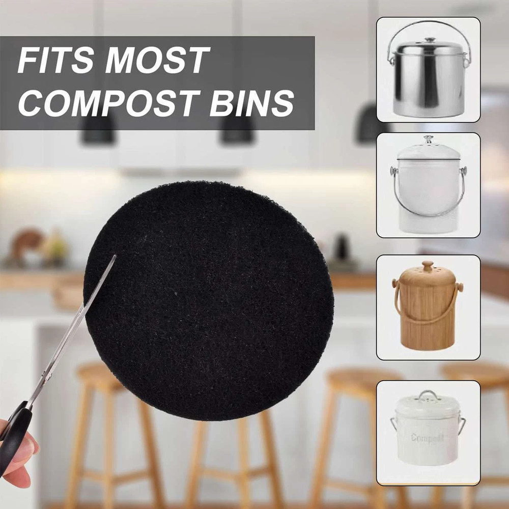 10 Pack 6.7 Inch Compost Bin Replacement Filters Thickened Odor Absorption