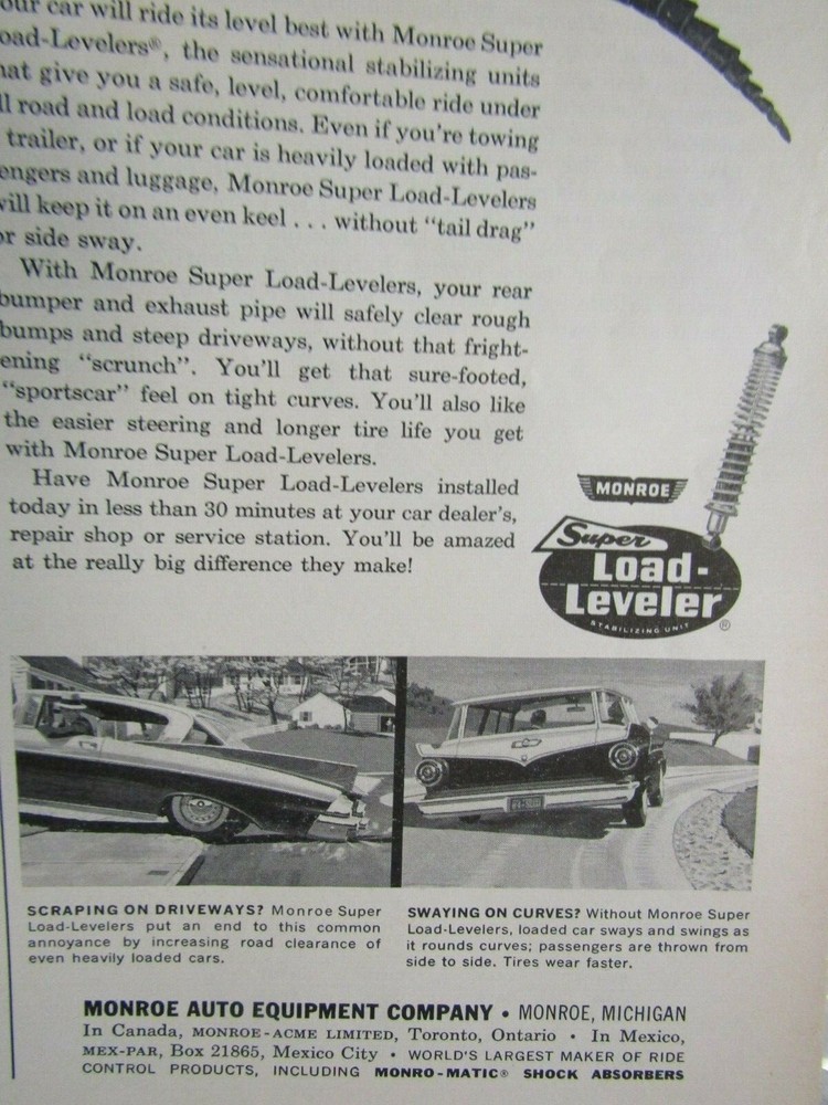 1960 Monroe Super Loader Leveler Tail Dragging? Original Print Ad 9 x 11"