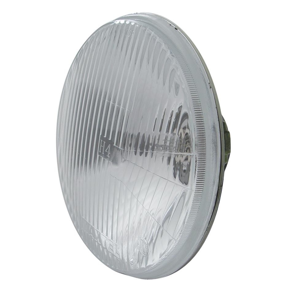GUIDE Headlight, Dual Function, Stainless, H4 Bulb - Amber LED/Clear Lens Turn