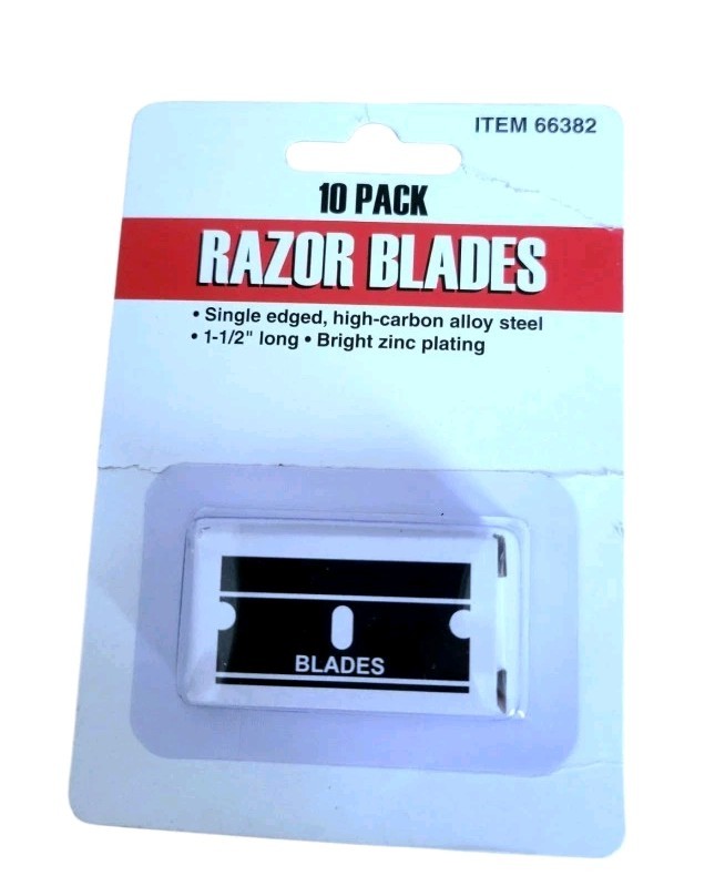 10 Pack Razor Blades.Single Edged ,High Carbon