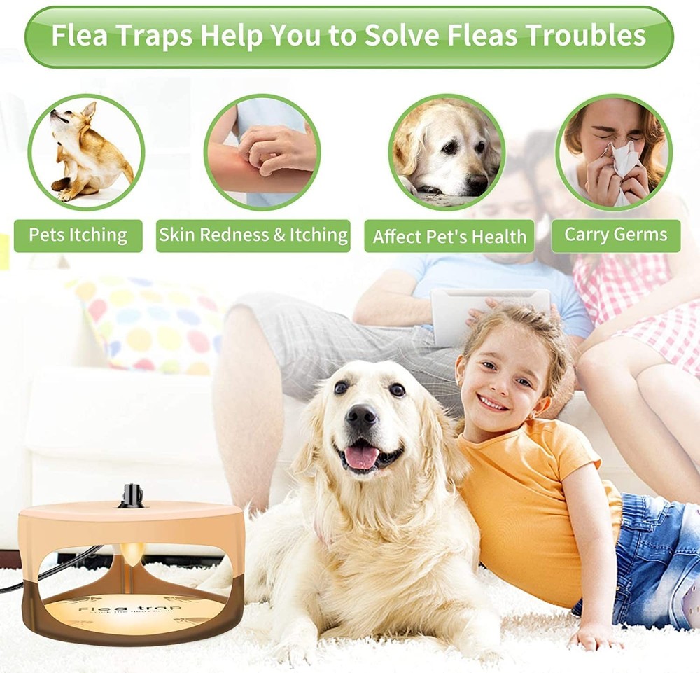 Flea Traps for Inside Your Home,New Bed Bug Trap with Light Refills and Stick...