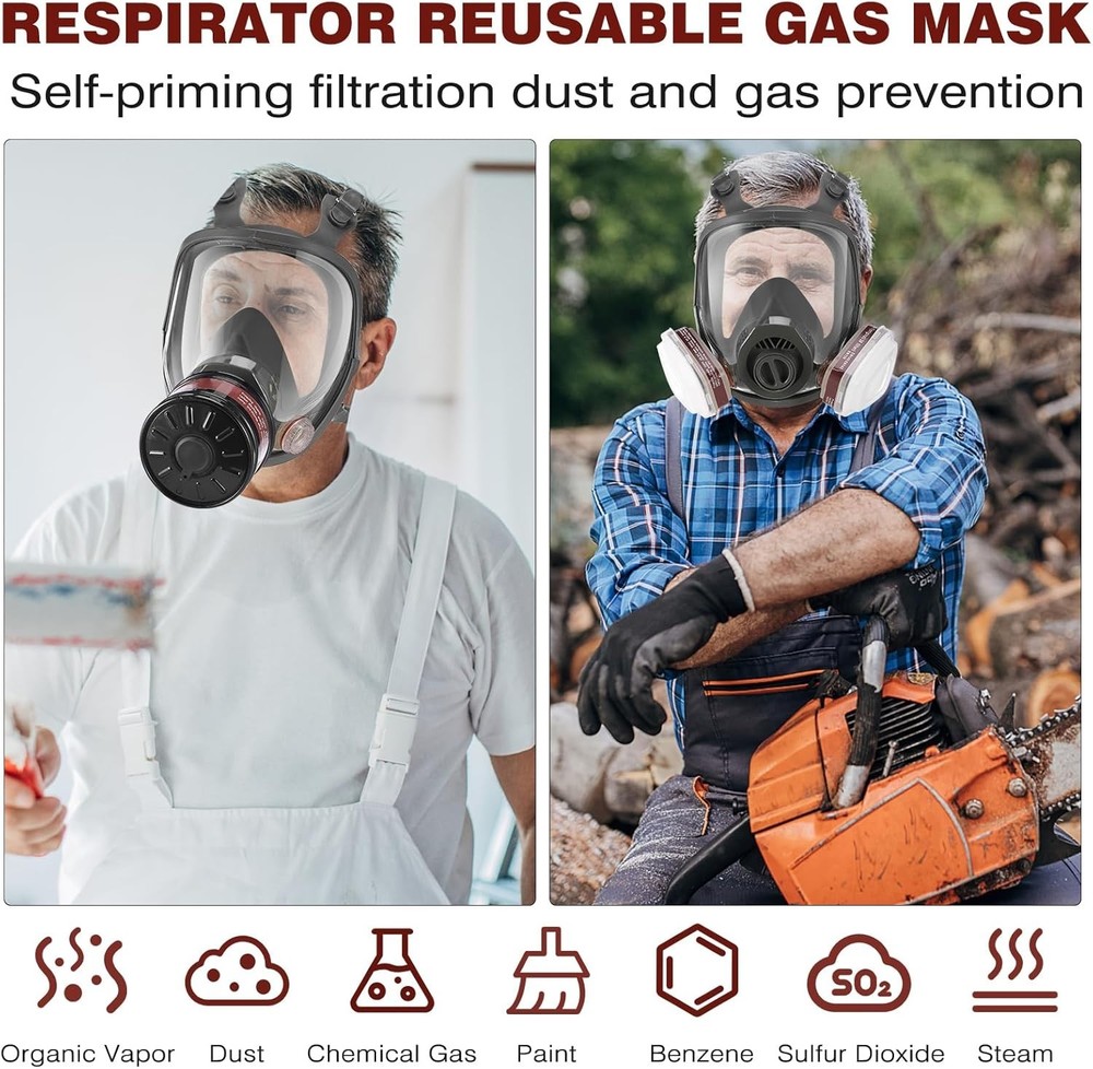 Reusable Respirator Mask with 40mm Activated Carbon Filter