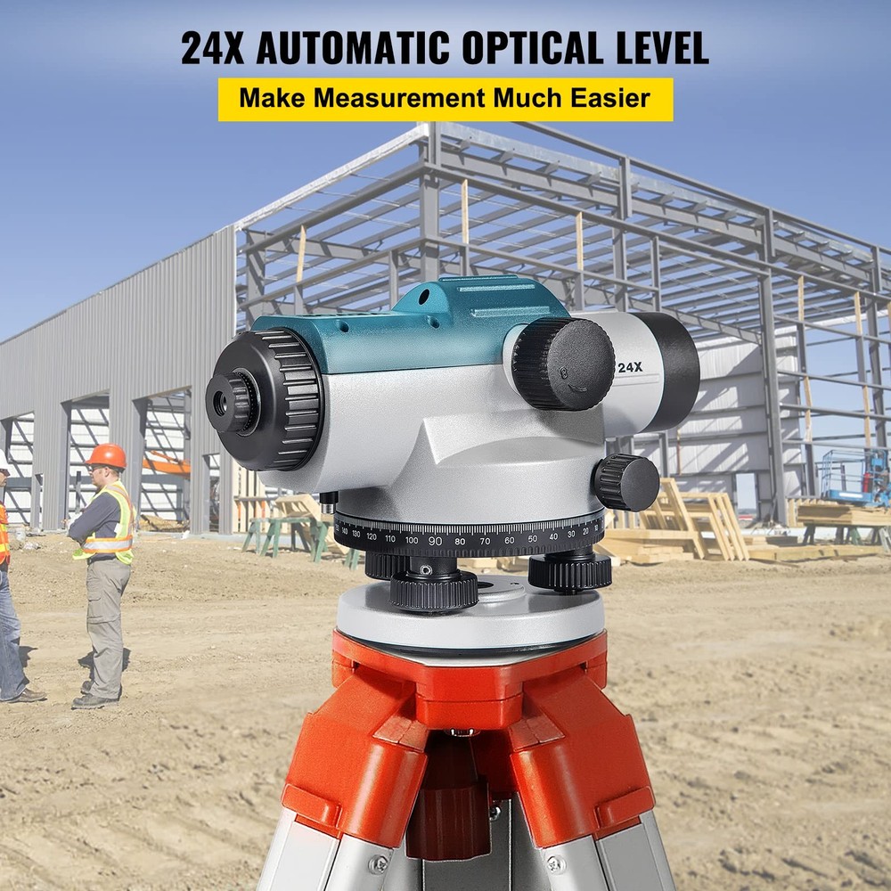 24X Automatic Optical Level 40mm Lens Accurate Self Leveling with Case