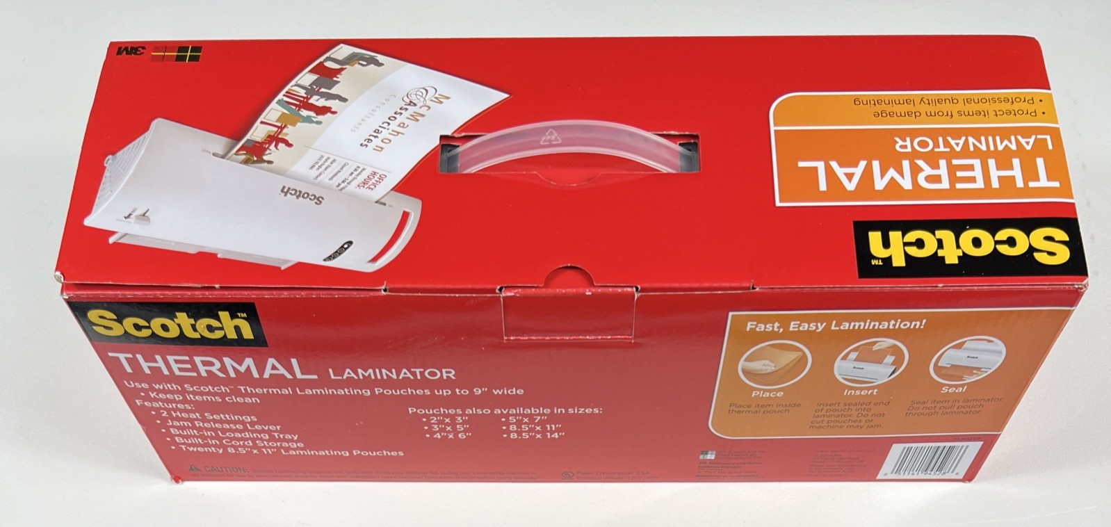 Scotch TL902VP Thermal Laminator Machine White 9-inch with 20 Pouches NEW