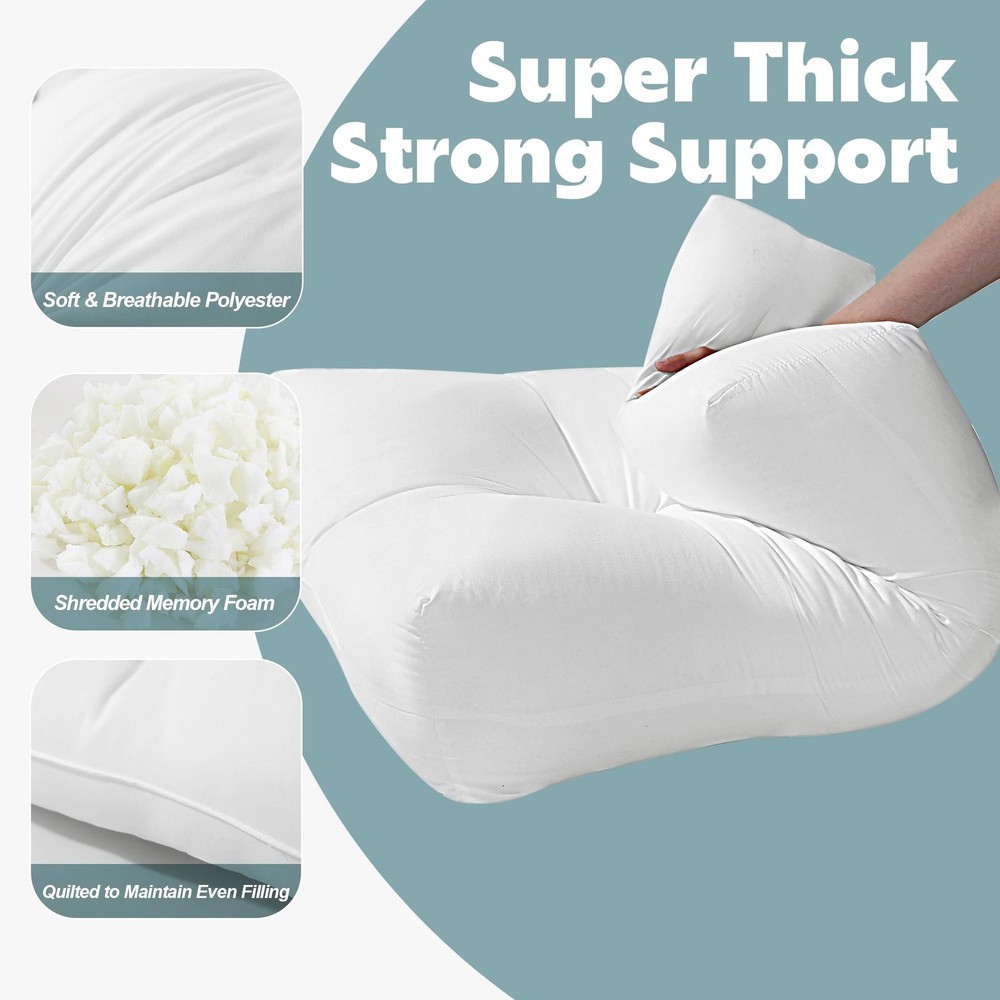 Shredded Foam Sofa Back Cushions, Supportive Back Cushion Replacement for Cou...