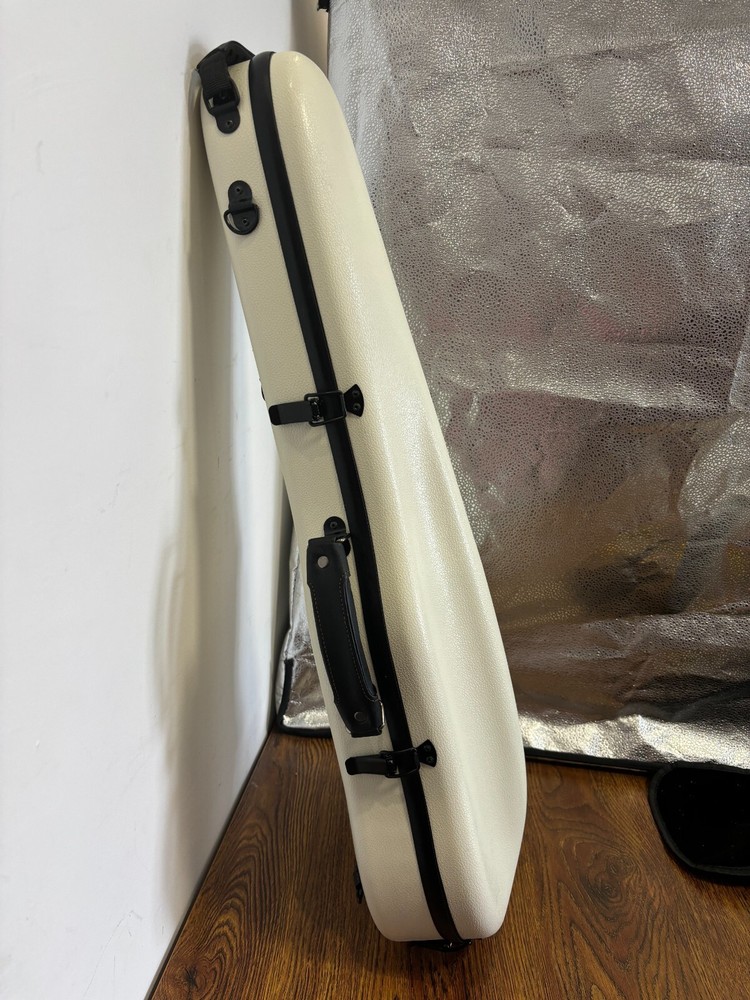 milk white 4/4 Carbon fiber violin Case triangle case strap handle Hygrometer