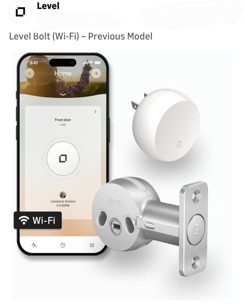 Level Bolt (Wi-Fi) Smart Deadbolt Make Your Lock Smart & Keep Existing Hardware