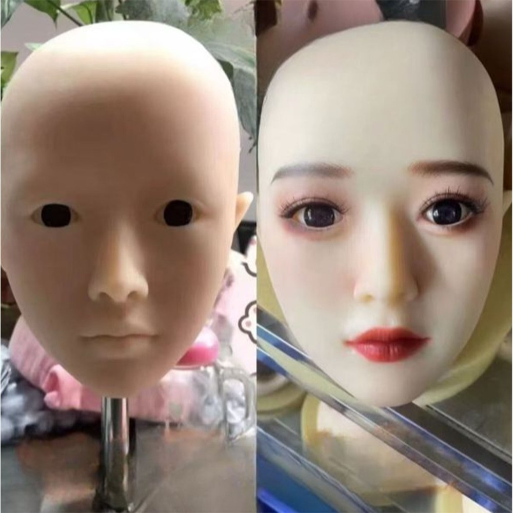 Advanced Makeup Mannequin Head - M16 Interface, Detachable Wig, Single Head