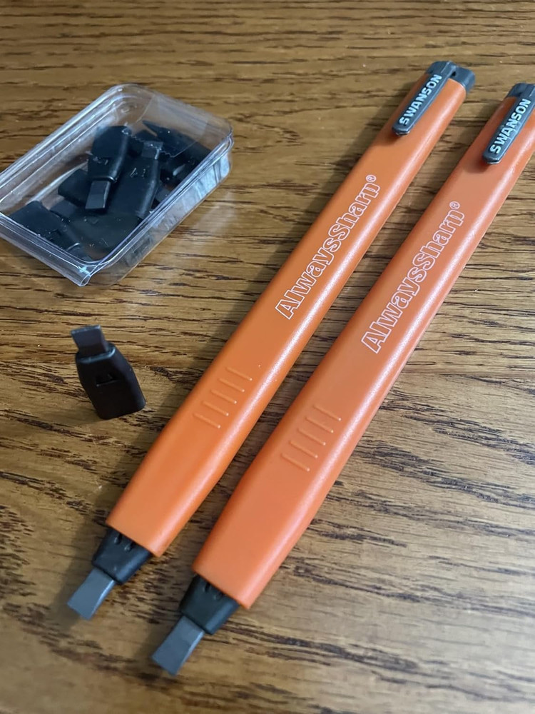 Co CP216 Alwayssharp Refillable Mechanical Carpenter Pencil, Two Pack, with 8 Mo