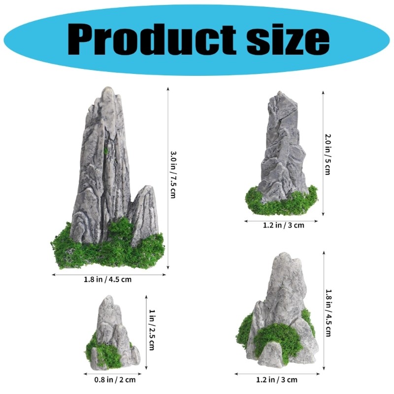 8 Small Mountain Model Features Design Set for Terrains Presentation