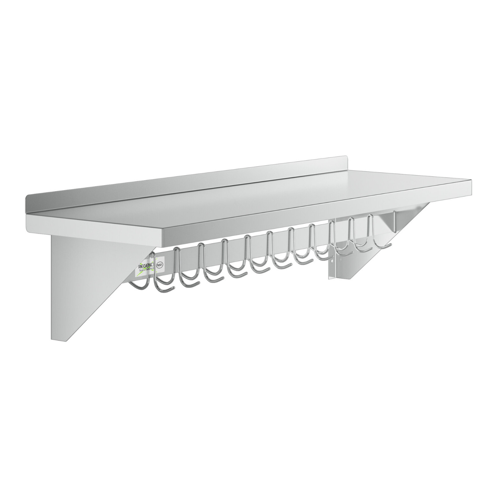 15" x 48" Stainless Steel Wall Pot Pan Rack Shelf Commercial Restaurant Kitchen