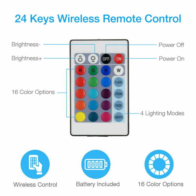4x50CM USB 5V RGB LED Strip Background Light Remote Kit