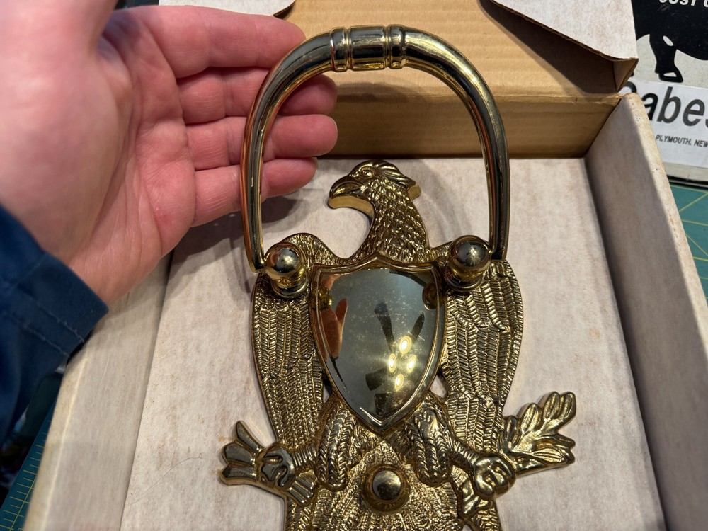 NOS Vintage Georgetown Baldwin American Eagle Solid Brass Door Knocker NIB