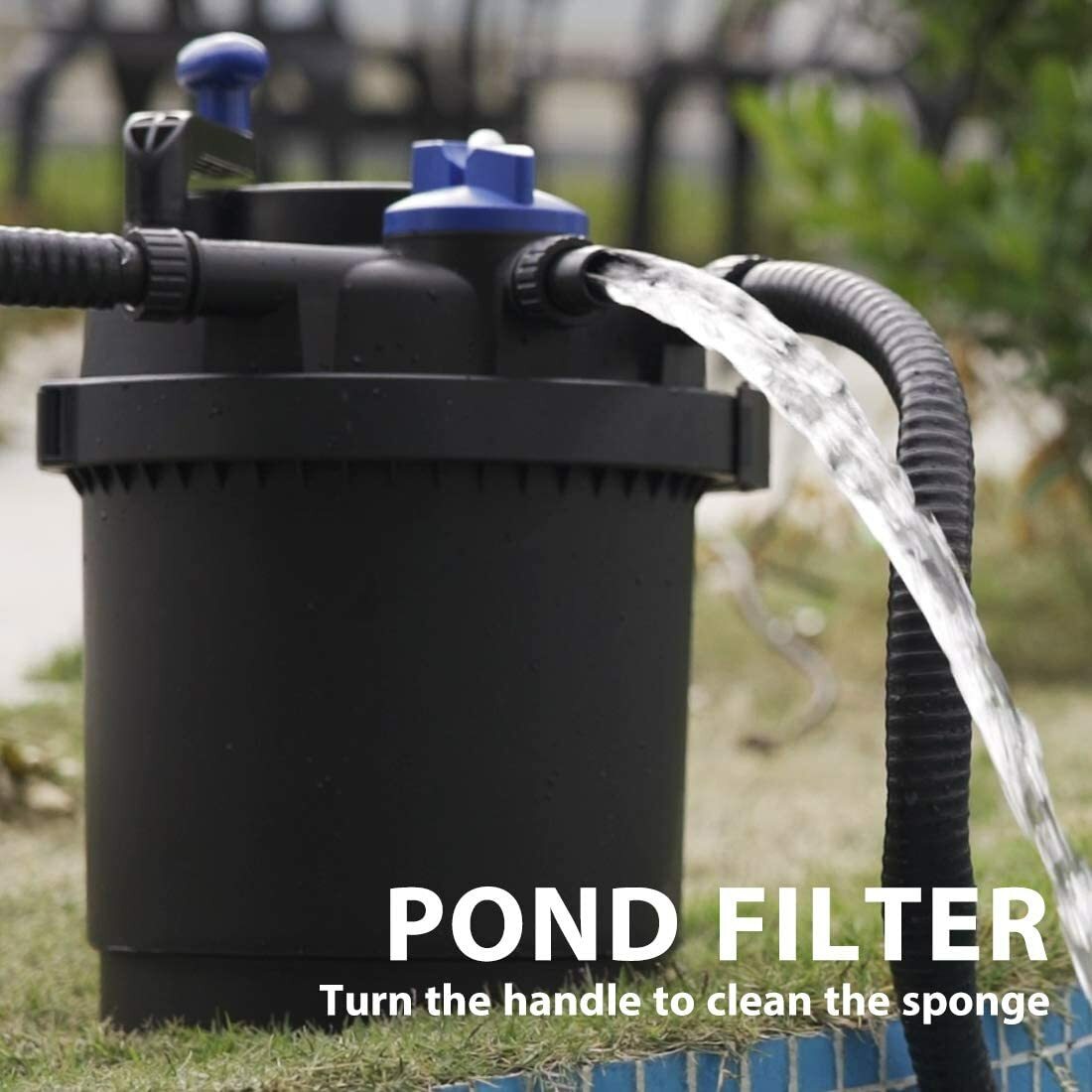 1600 Gal Pond Pressure Bio Filter w/ 13W UV Sterilizer Light Koi Fish ETL Listed