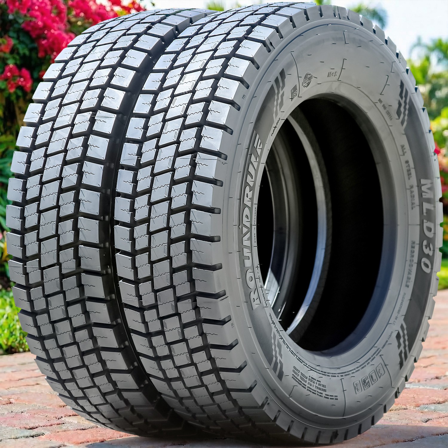 4 Tires Roundrule MLD30 All Steel 245/70R19.5 Load H 16 Ply Drive Commercial