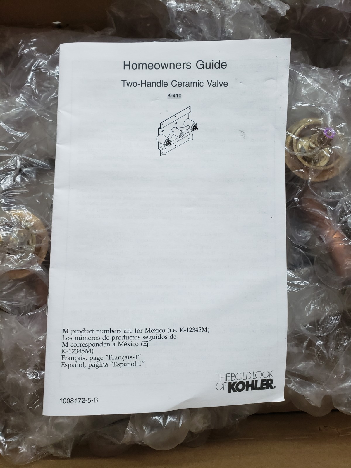 KOHLER K-410-K-NA Two-Handle Ceramic Rough In Valve Sink Pipe 77005 77006 1C3