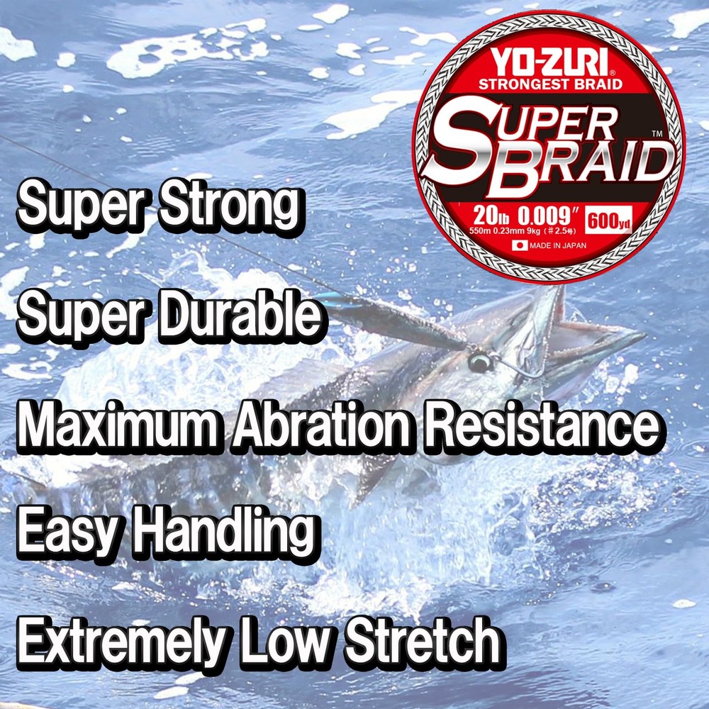 Yo-Zuri Superbraid 600 yd Floating Braid, Blue, 80 lb