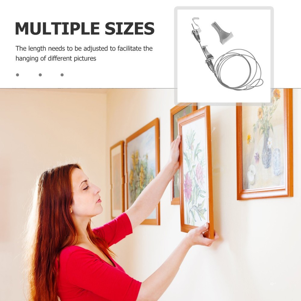 Picture Rail Hooks Adjustable Hanger Mirror Frame Hanging Tool Heavy Kit