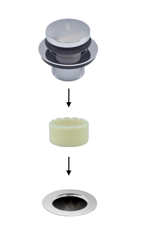 Tip-Toe Bath Drain Trim Kit Replacement Part for Bathroom Chrome 1 Pc