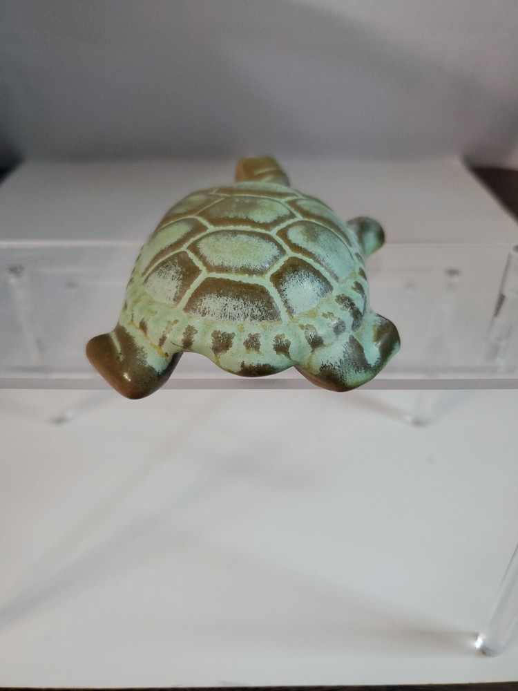 Vintage Stone Carved Turtle Figurine Rustic Look 5"