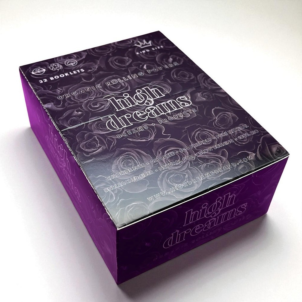 HIGH DREAMS Real Black Rolling Papers King Size (32-Pack) (33 Sheets & Tips)