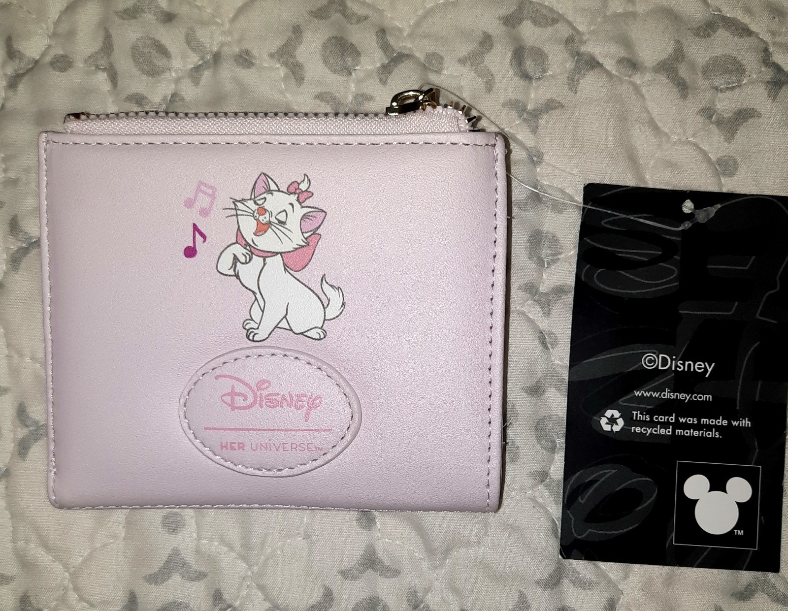 🎀Disney The Aristocats Marie Furry Face Flap Wallet Pink Bow🎀Her Universe🆕️