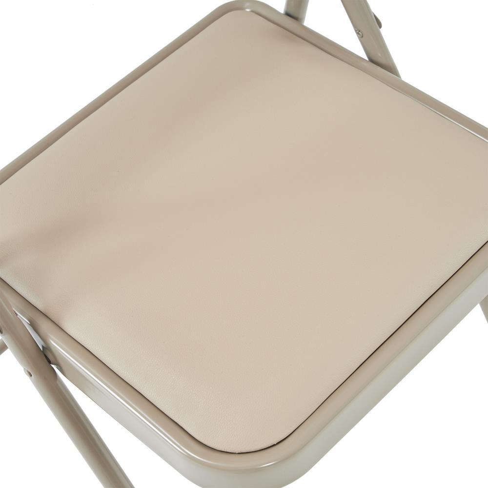 Set of 6 Folding Chairs Upholstered Padded Seat Metal Frame Home Office