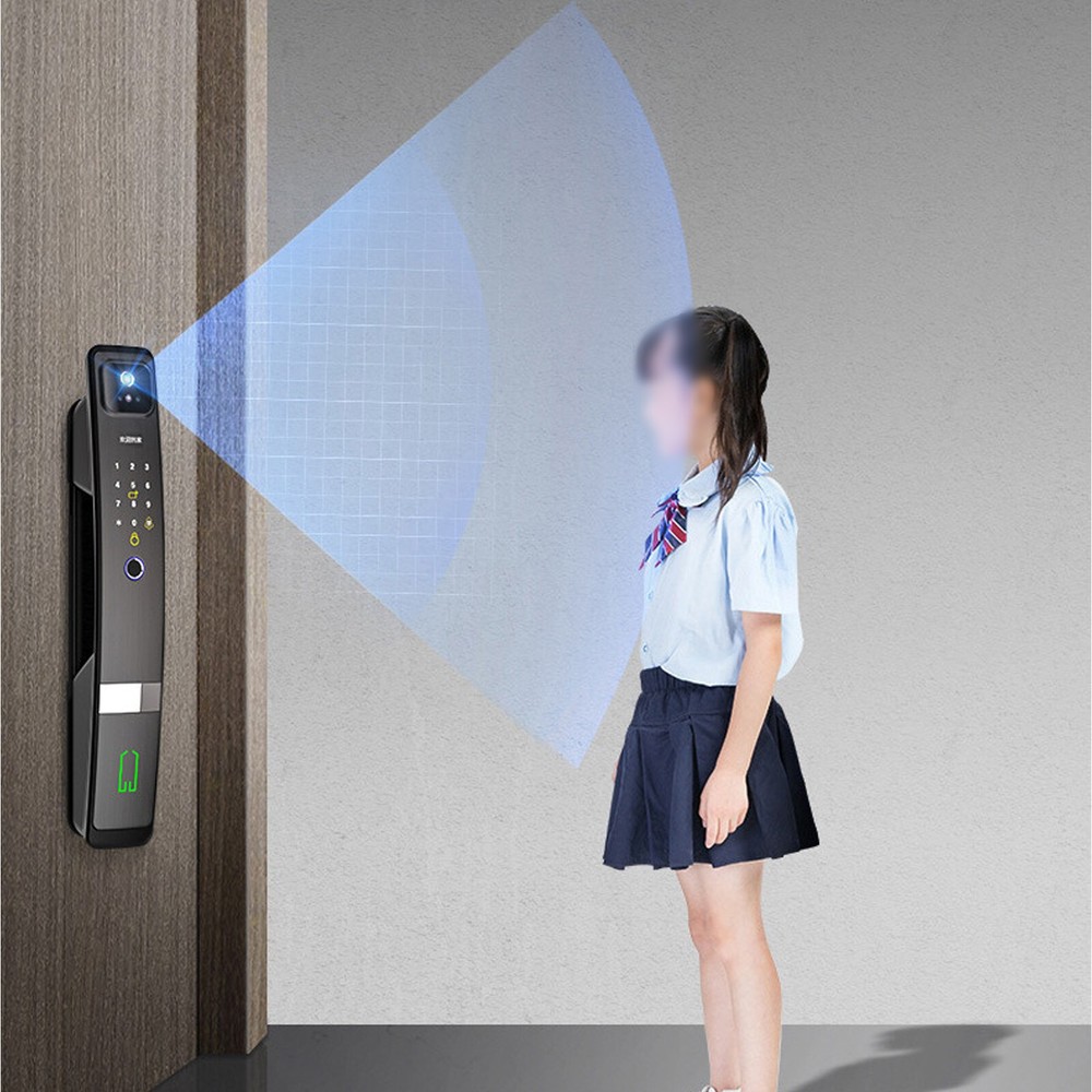 Smart Door Lock 3D Face Recognition Camera FingerPrint Password Security LockJp